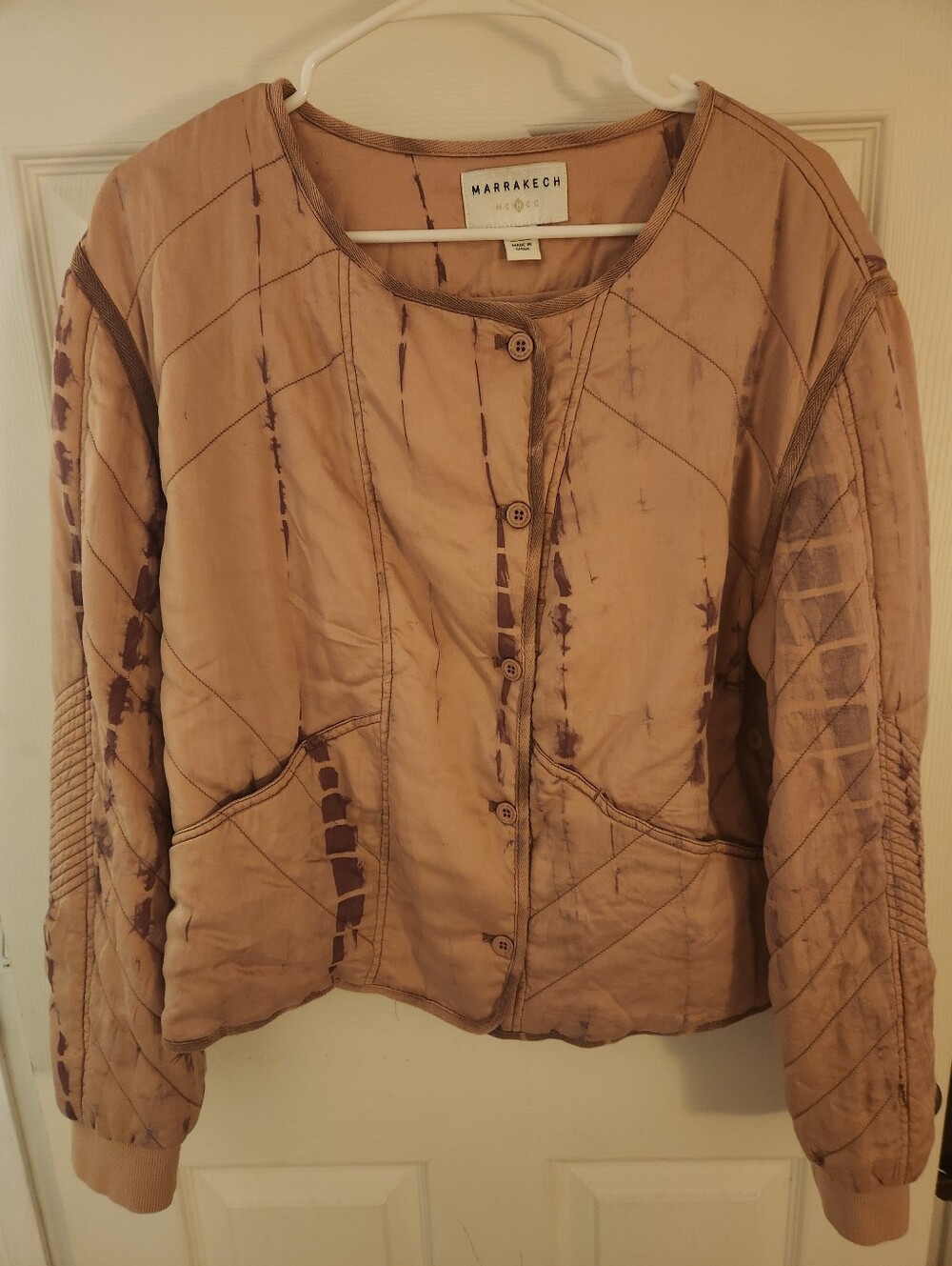 Marrakech Blush Tye Dye Quilted Jacket